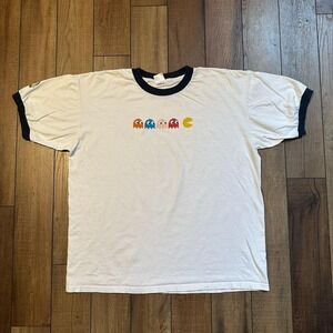 Vintage Pacman Namco‎ Ringer Tee white size XL